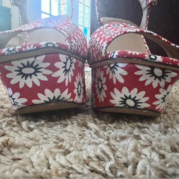 Tory Burch Canvas Floral Print Wedge Sandals - Women's Sz 9.5M - Great condition - Picture 9 of 12